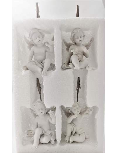 Ensemble de 4 Anges Porte Photo en Résine Ht11,5X6cm