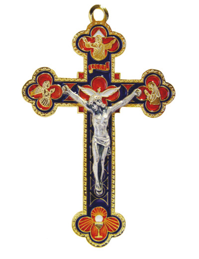Crucifix en Email - 3EME MILLENAIRE - 8X13cm