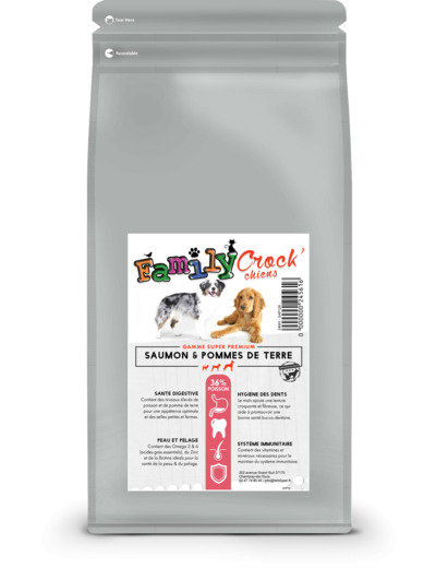 Croquettes SUPER PREMIUM saumon & pommes de terre pour chiens adultes - 2 formats