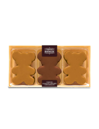 Coffret 3 Oursons Guimauves Chocolats Lait & Blanc au Caramel