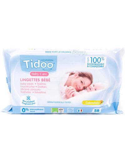 Lingettes Bébé Calendula Ecocert Bio 58 unités