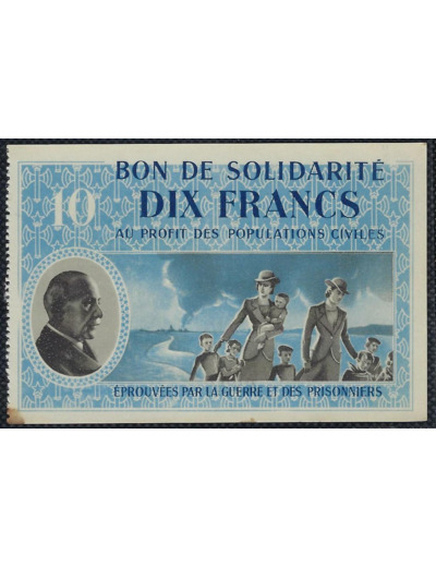 BON DE SOLIDARITE 10 FRANCS CROIX ROUGE FRANÇAISE SECOURS NATIONAL SUP