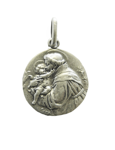 Médaille 18mm en Métal Argenté - SAINT ANTOINE