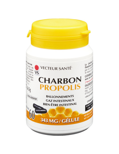 Charbon activ propolis-60 gélules-Vecteur santé