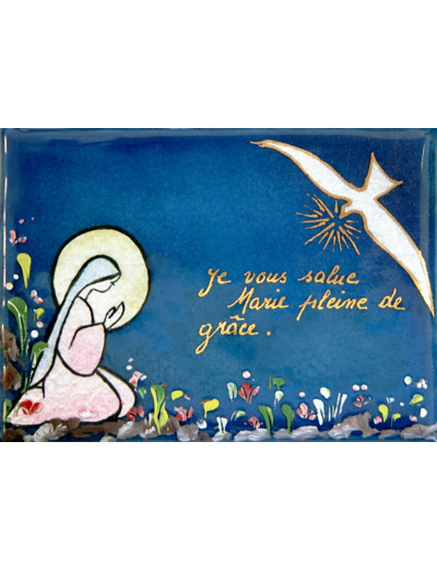 Vierge de l'Annonciation 9,6X6,8cm - EMAUX DU LIBAN
