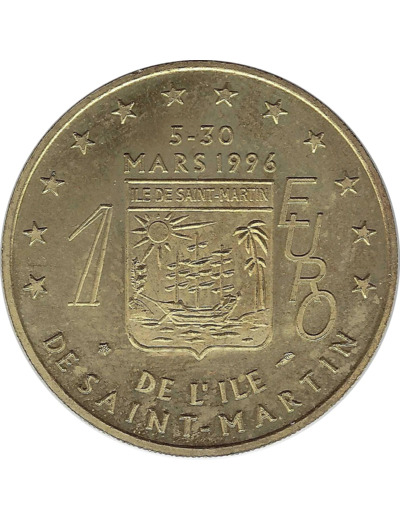 EURO TEMPORAIRE 1 EURO DE L'ILE DE SAINT-MARTIN 1996 UNC