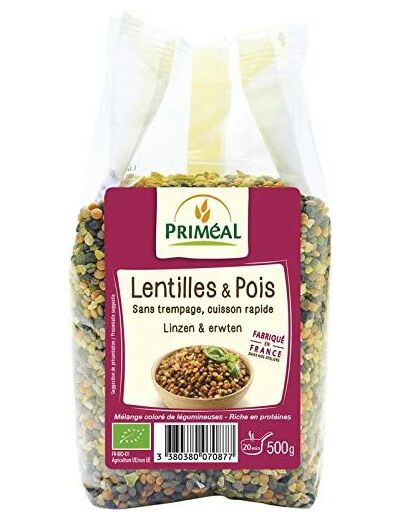 Melange lentilles et pois 500g EKIBIO