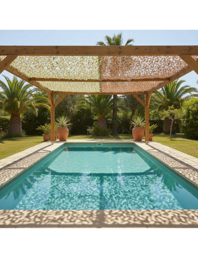 Filet d'ombrage désert 3x6 m décoration -terrasse