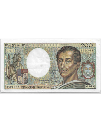 FRANCE 200 Francs MONTESQUIEU 1983 G.019 TTB+