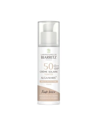 Crème solaire visage teintée bio SPF50 Ivoire 50ml