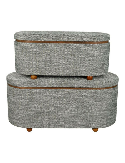 Ensemble 2 bancs coffres polyester Alpina vert 45x48x110cm