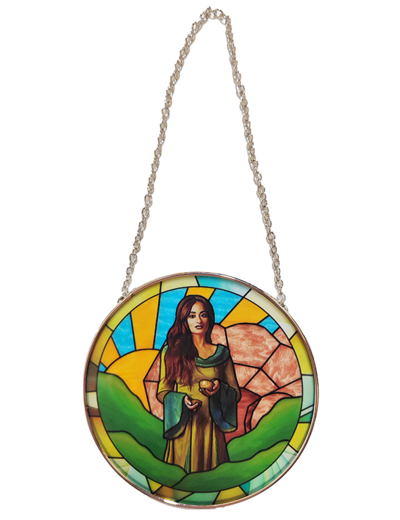 Vitrail Mural en verre D114mm, avec ventouse - MARIE MADELEINE