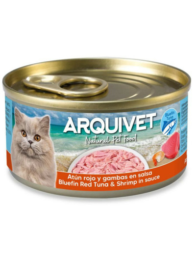 ARQUIVET, Filets de thon rouge & crevettes en sauce - 80g