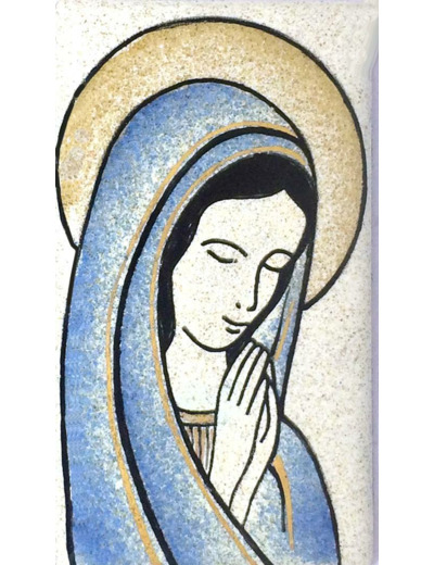 Vierge orante blanche 7X4cm - EMAUX DU LIBAN