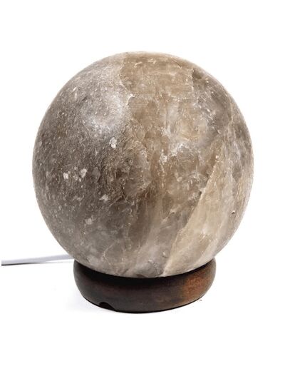 Lampe en cristal de sel sphère grise