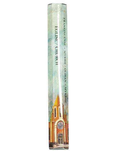 1 étui Hexagonal de 20 bâtons d'Encens - ÉGLISE - Oliban Myrrhe