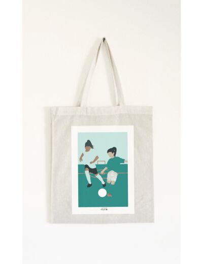 Tote bag ou sac football "Les deux footballeuses"