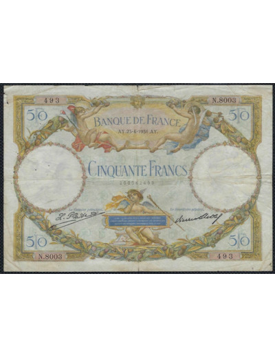 FRANCE 50 FRANCS L.O. MERSON 23-4-1931 N.8003 TB+