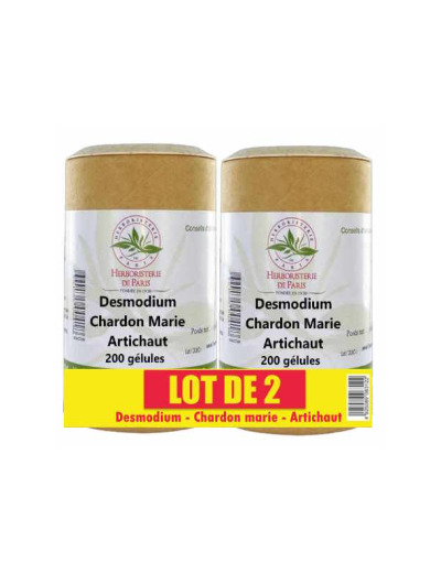 Lot de 2 Desmodium Chardon marie Curcuma Artichaut 2x200 gélules