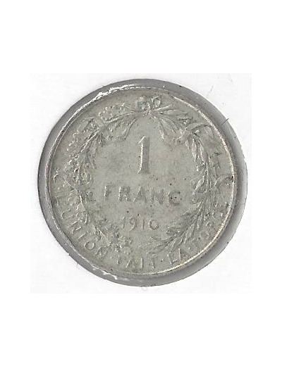 BELGIQUE 1 FRANC 1910 FR TB+