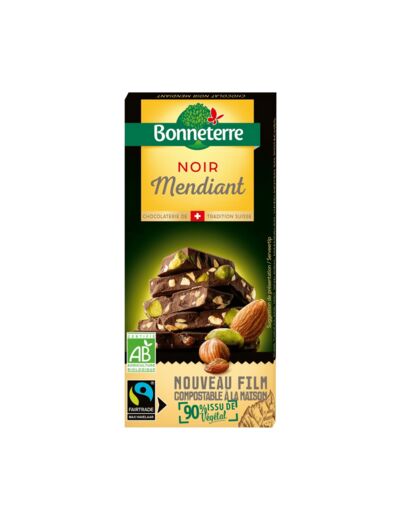 Chocolat Noir mendiant-100g-Bonneterre