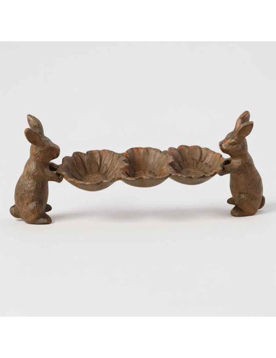 Mangeoire coquilles support lapin 41x11x15cm