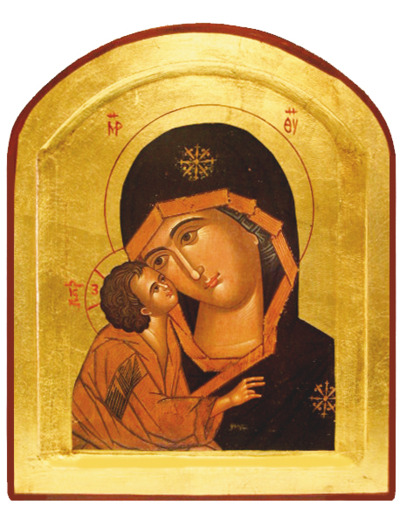 Icône dorée incurvée arrondie 10*13cm - VIERGE VLADIMIR DETAIL