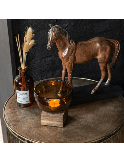 Statuette cheval résine marron grande 35x12x36cm