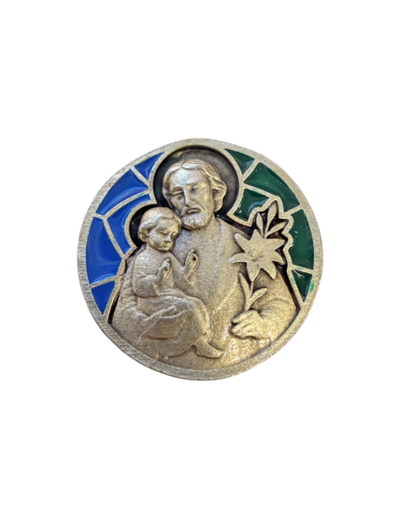 Magnet en métal relief 30mm - Bicolore - Saint Joseph