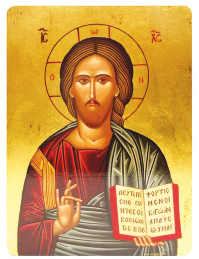 Icône plate MDF 13*19cm - CHRIST PANTOCRATOR