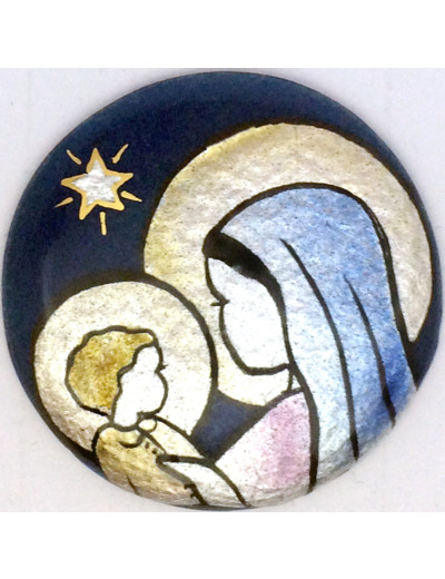 Vierge de la bonne étoile D5,1cm - EMAUX DU LIBAN