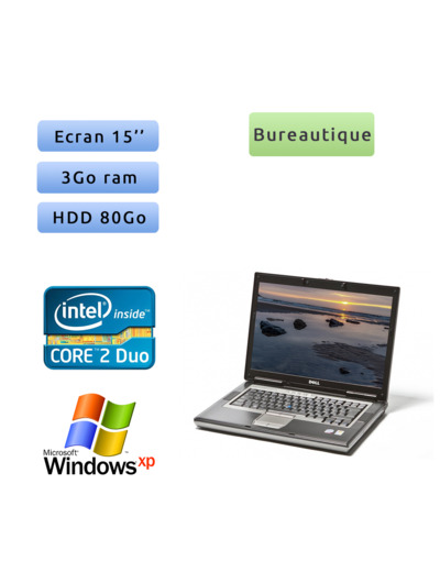 PC Portable Dell Latitude - Windows XP - C2D 3Go 80Go - 15 - Port Série RS232 DB9