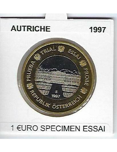 AUTRICHE 1997 1 EURO SPECIMEN ESSAI SUP