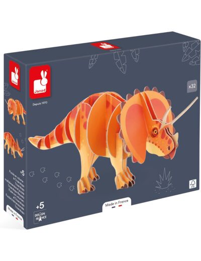 JANOD Enfant 3D Dinosaure Tricératops