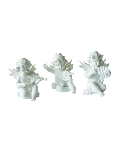 Statue en Résine 10x8cm - SET DE 3 ANGES MUSICIENS