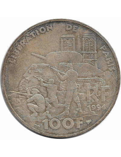 FRANCE 100 FRANCS LIBERATION DE PARIS 1994 TTB+ (G935)