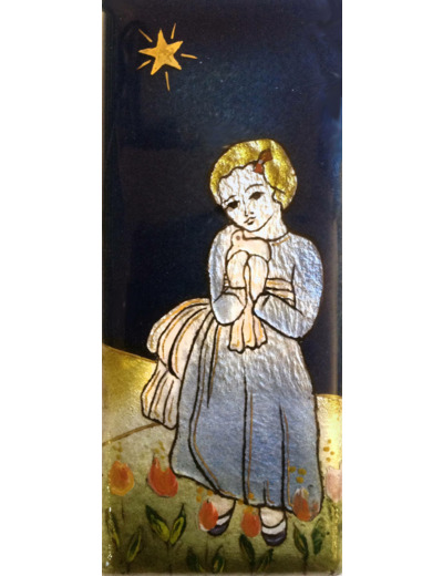 Enfant à la colombe 12X5cm - EMAUX DU LIBAN
