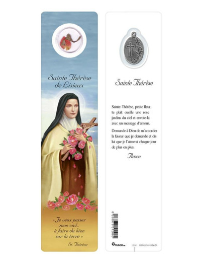 Signet plastifié avec médaille - STE THERESE