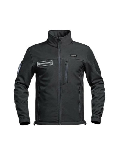 Veste softshell sécurité privée SÉCU-ONE flap noir