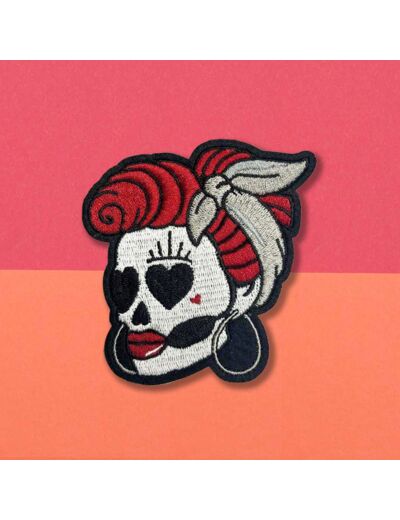 Patch « skull Poulette Red »