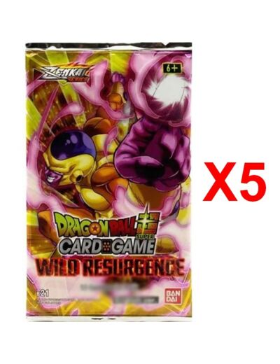 lot 5 Boosters Dragonball Super - Zenkai Series 04 - Wild Resurgence [DBS-B21]