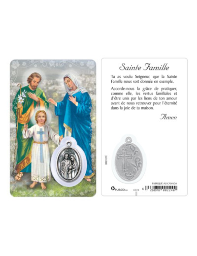 Carte-prière avec insertion STE FAMILLE