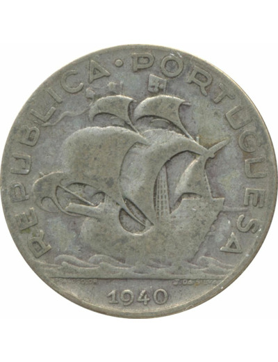 PORTUGAL 5 ESCUDOS 1940 TB