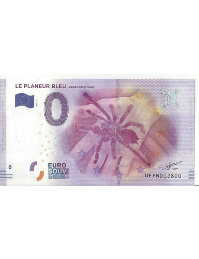 973 GUYANE LE PLANEUR BLEU Numero 2800 BILLET SOUVENIR 0 EURO 2016-1 NEUF