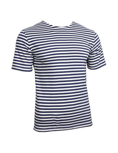 Telnyashka russe authentique : t-shirt rayé bleu et blanc de la marine, symbole militaire