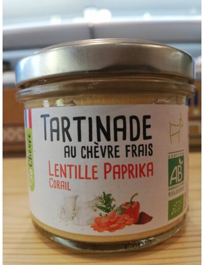 Tartinade chèvre lentille corail