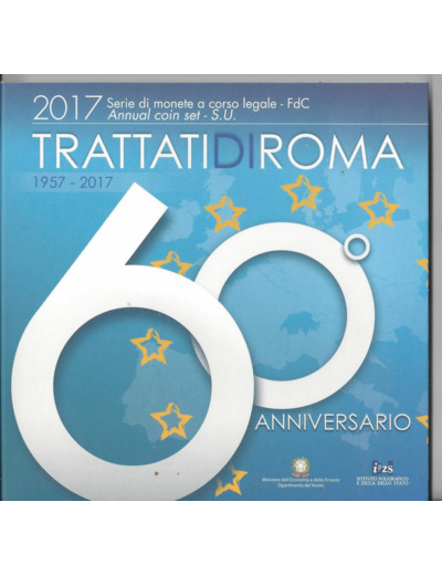 ITALIE 2017 SERIE 10 MONNAIES 60 eme ANNIVERSAIRE TRAITE DE ROME  B.U