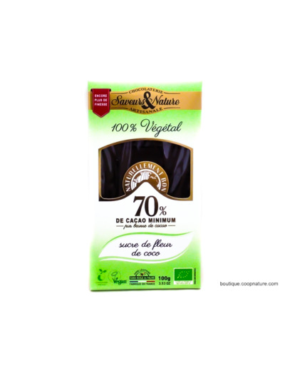 Chocolat Noir 70% Sucre de Coco Bio 100g