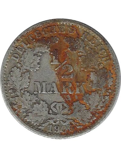 ALLEMAGNE 1/2 MARK 1906 A TB