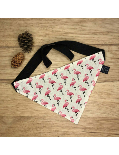 Bandana grand chien - Flamant rose